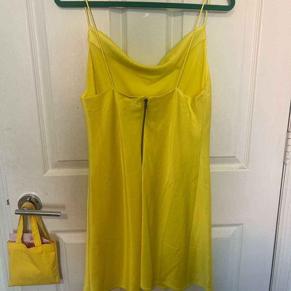 Alice + Olivia Yellow Cowl Neck Mini Dress - Picture 5 of 5